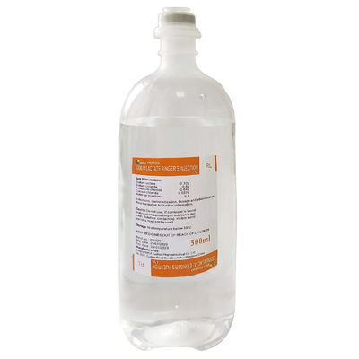 Líquido incolor e limpo da garrafa 500ML plástica incolor da injeção da campainha do lactato do sódio